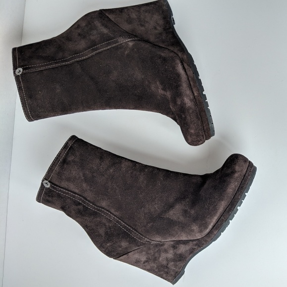 Prada brown suede wedge boots - Picture 4 of 8